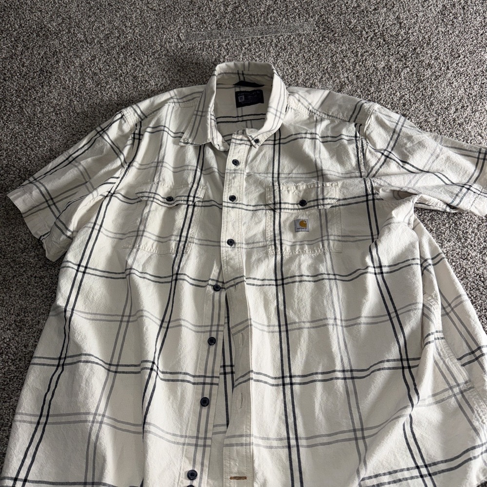 Carhartt Men's Flannel‎ Shirt Button Down Size 2XL Loose Fit